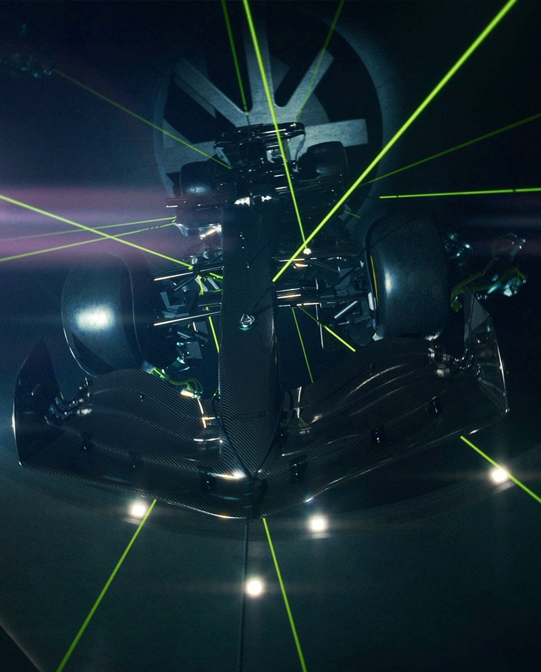 The Tensile Room — car suspended by laser-guided cable arms
